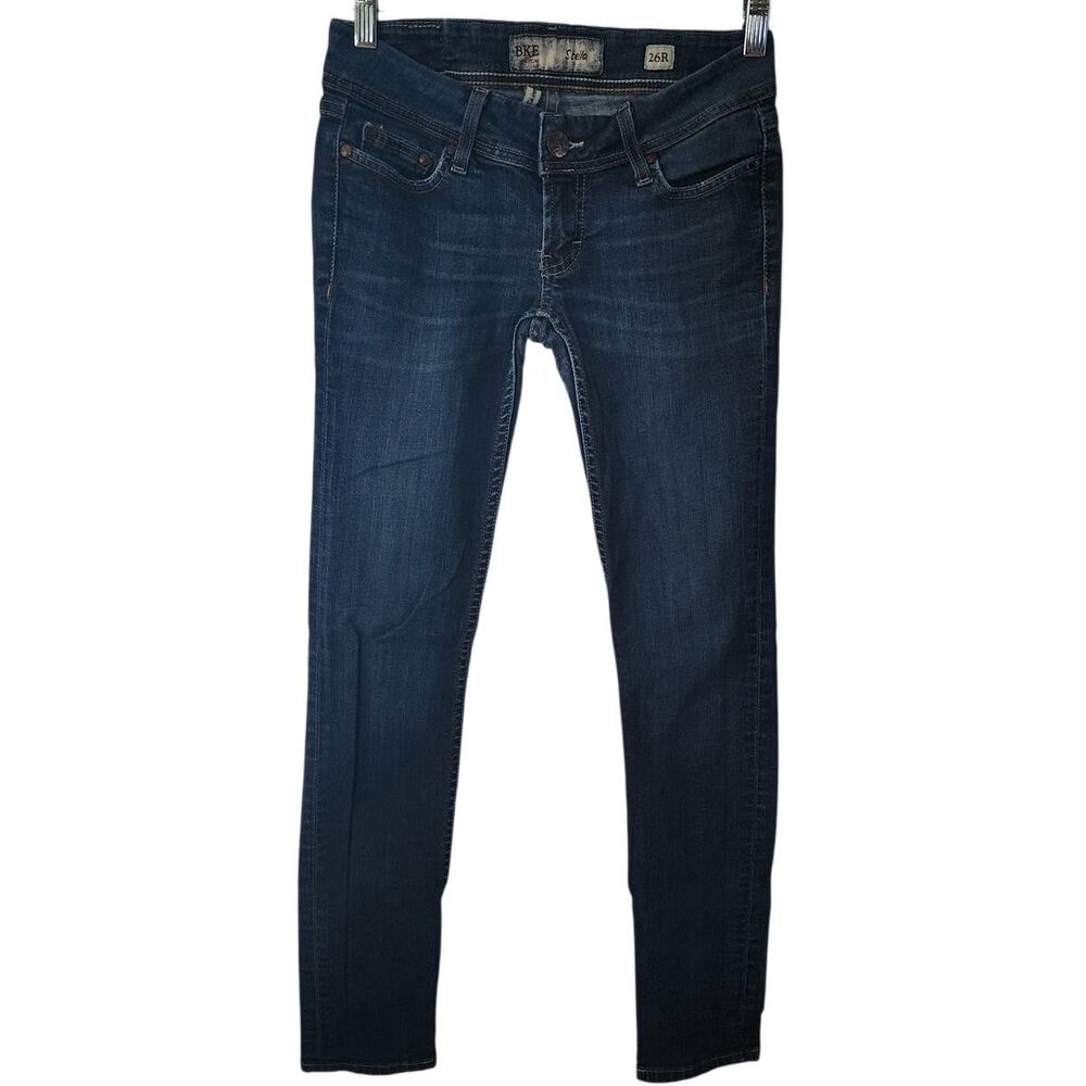BKE Stella Skinny Blue Low Rise Denim Jeans Size 26R X 31.5